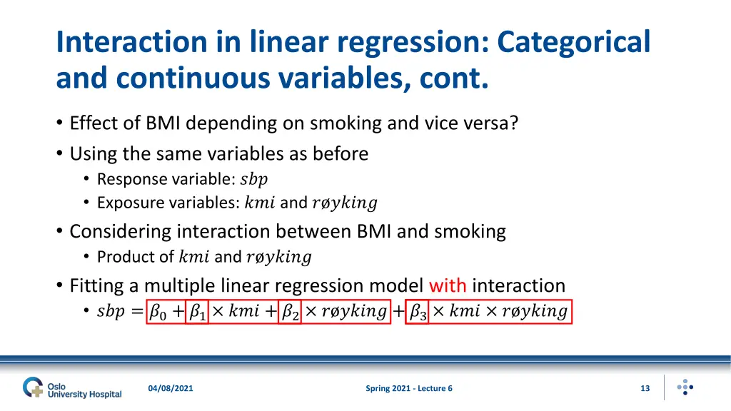 interaction in linear regression categorical 4
