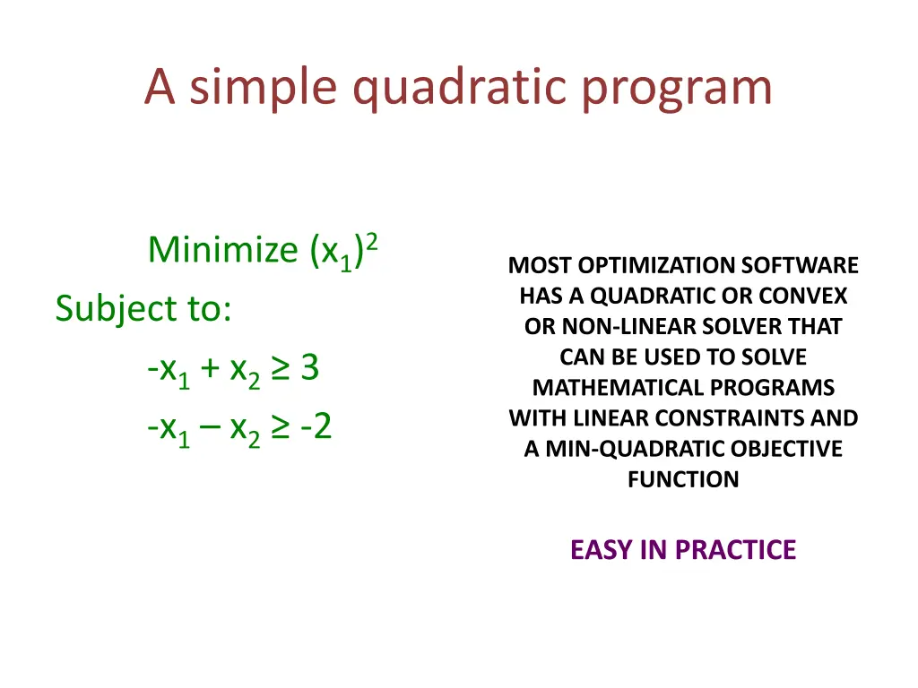 a simple quadratic program 1