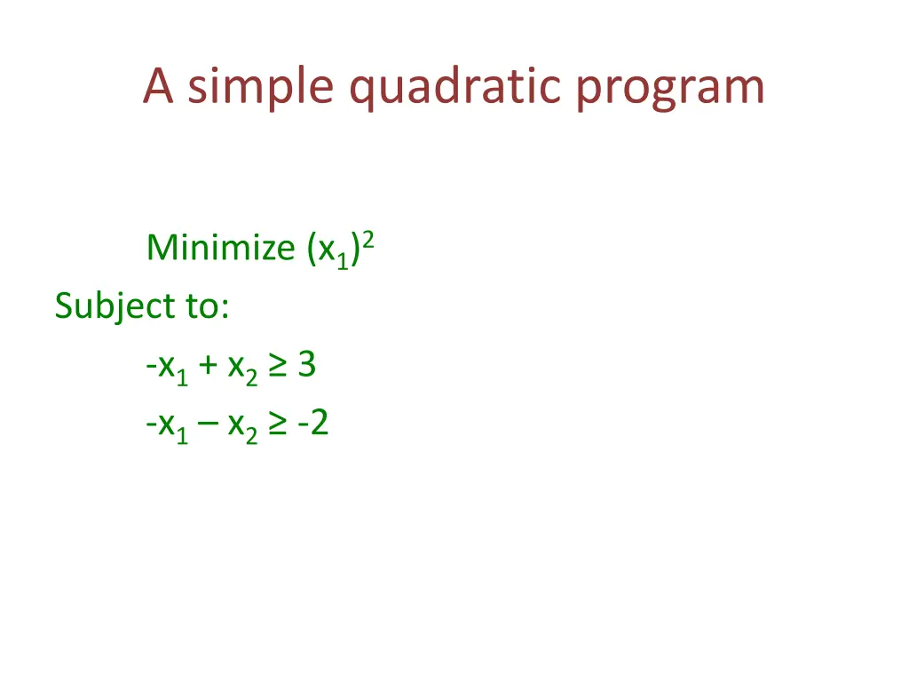 a simple quadratic program
