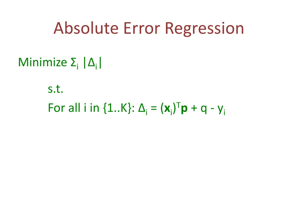 absolute error regression