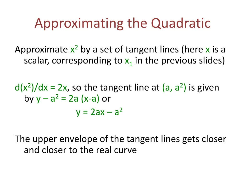 approximating the quadratic