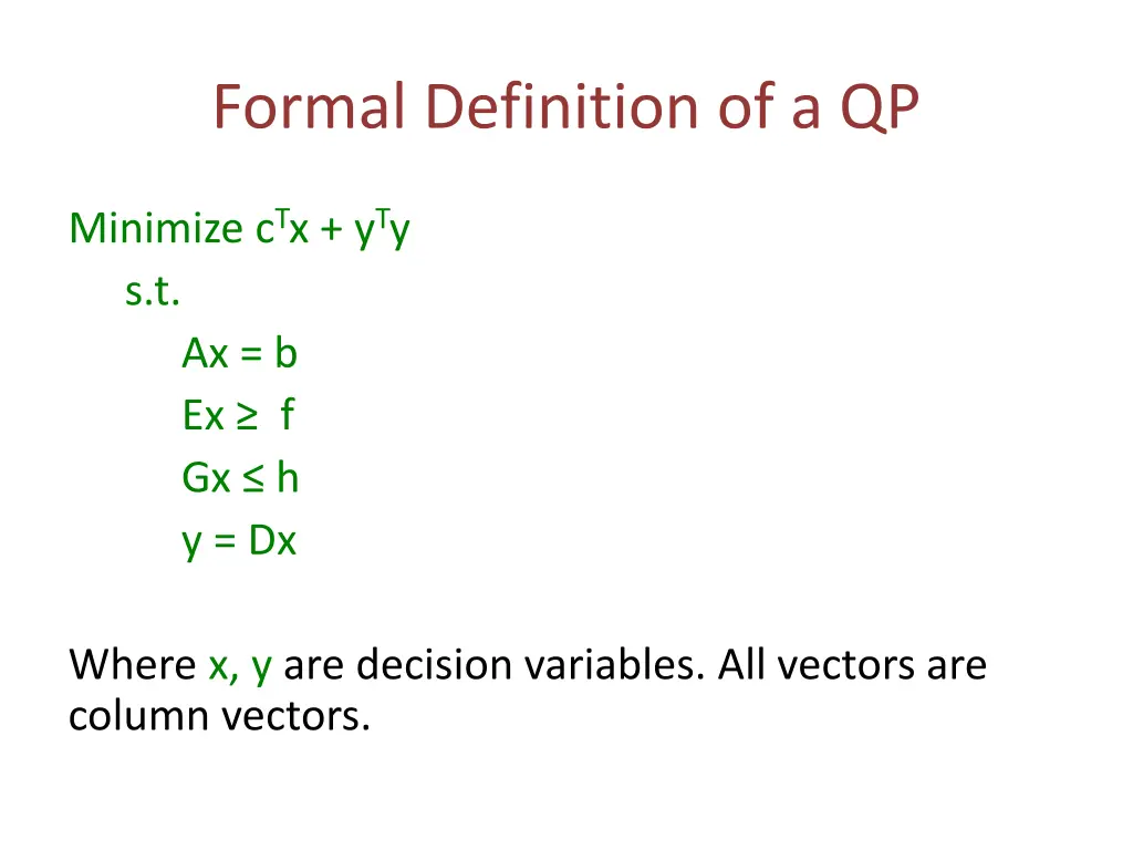formal definition of a qp