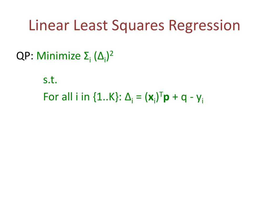 linear least squares regression 1