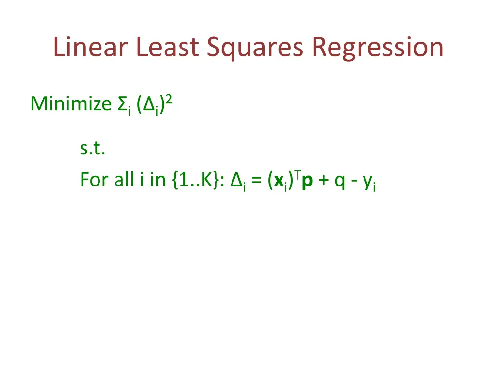 linear least squares regression