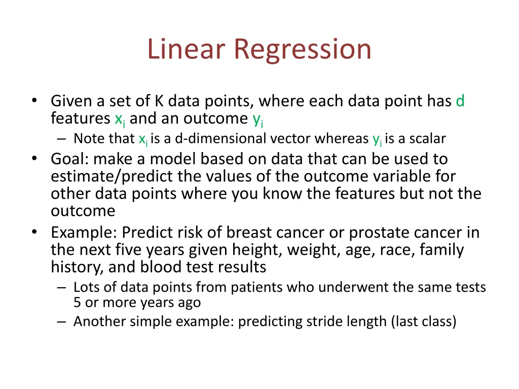 linear regression