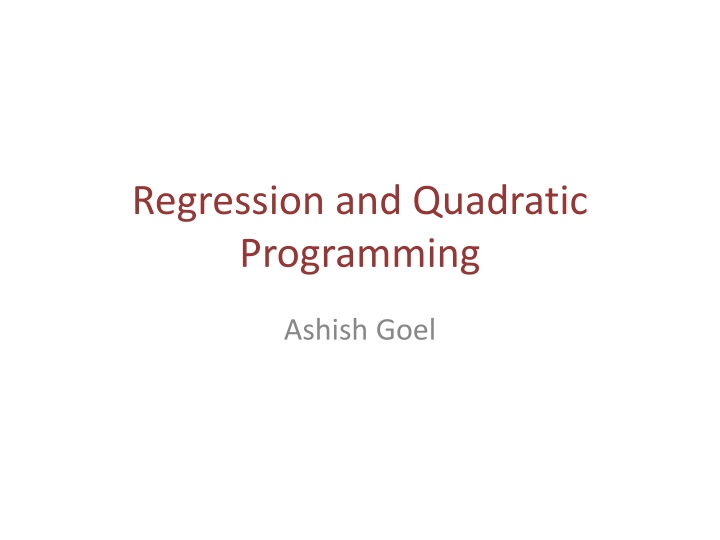 regression and quadratic programming