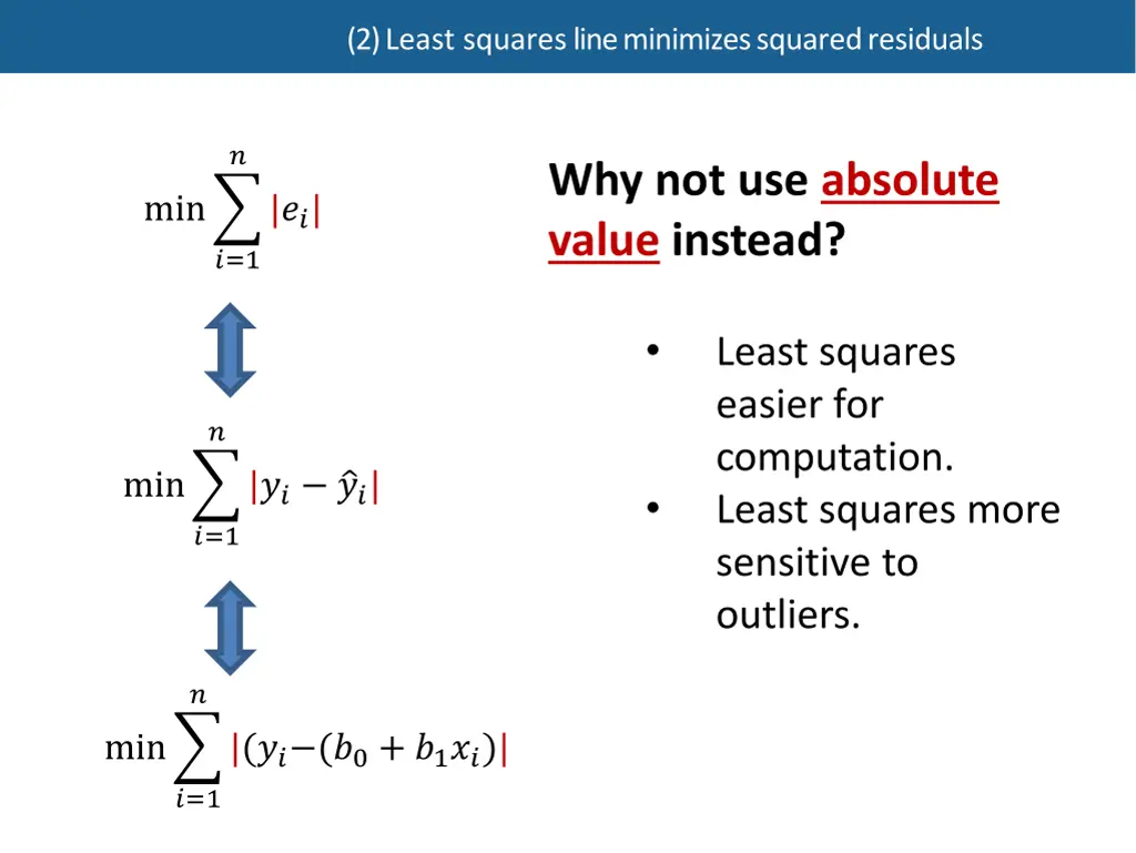 2 least squares line minimizes squaredresiduals 10