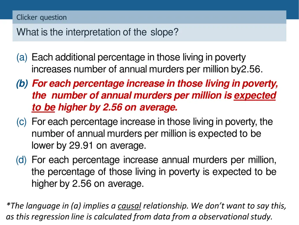 clicker question what is the interpretation 1