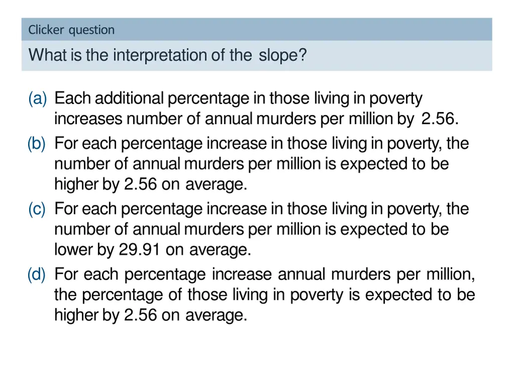clicker question what is the interpretation