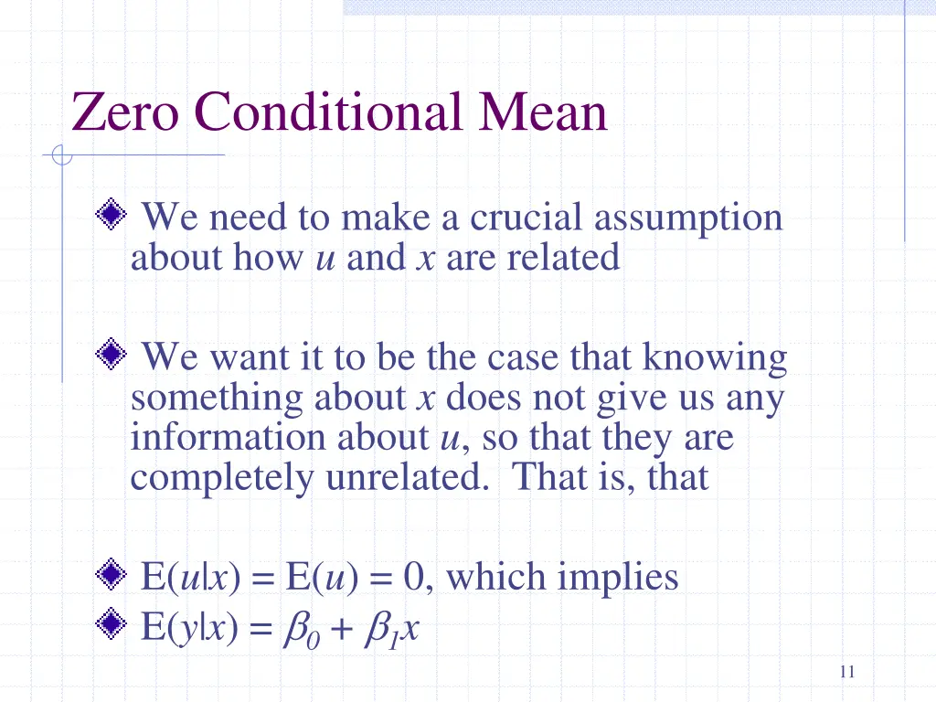 zero conditional mean 1
