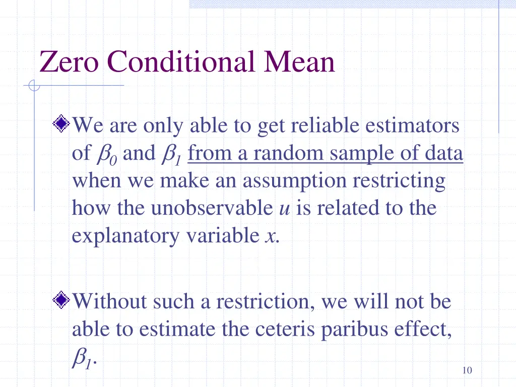 zero conditional mean