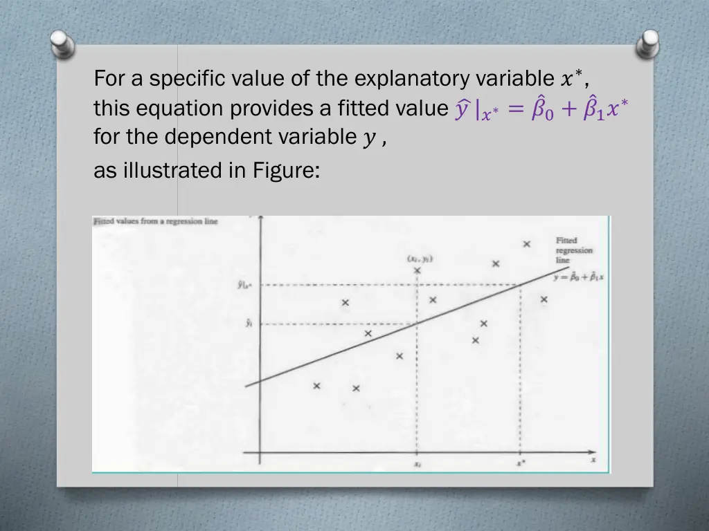 for a specific value of the explanatory variable