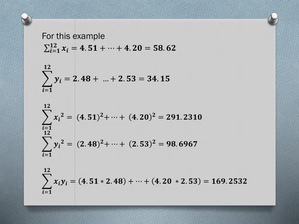 for this example
