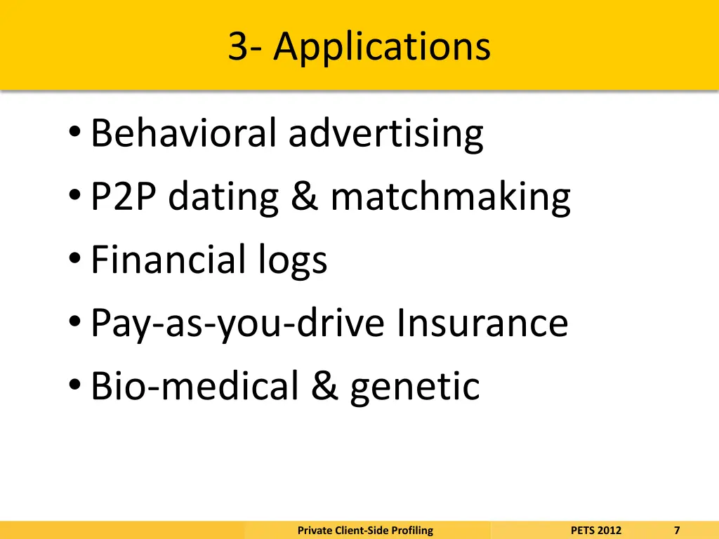 3 applications