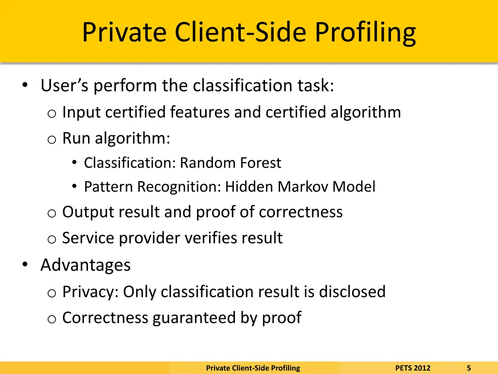 private client side profiling