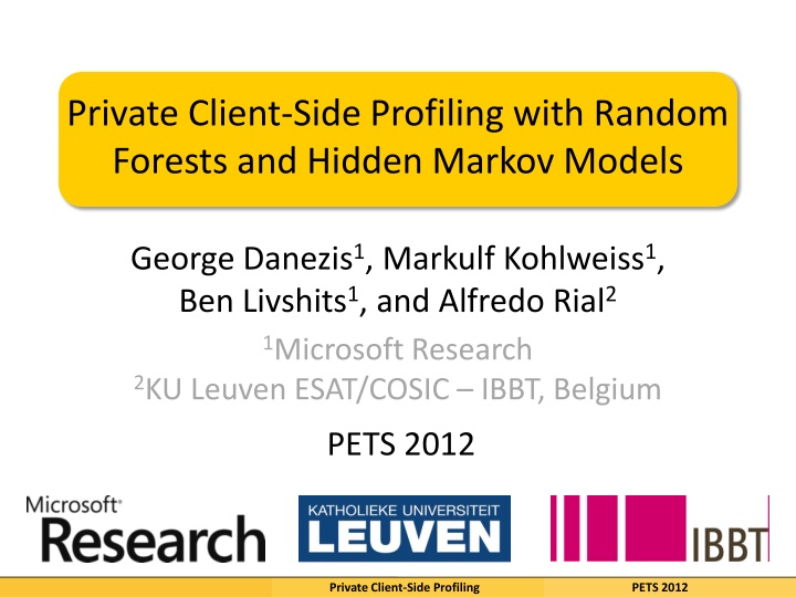 private client side profiling with random forests