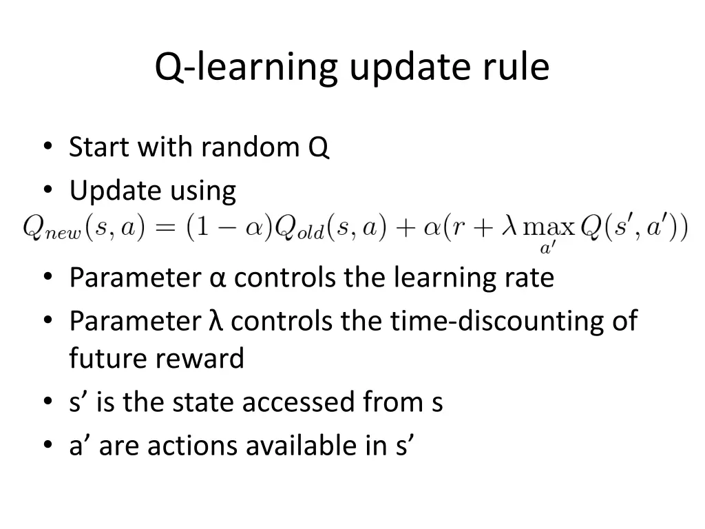 q learning update rule 1