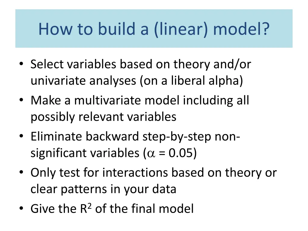 how to build a linear model