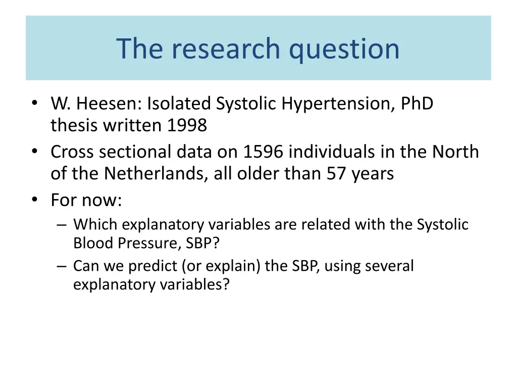 the research question