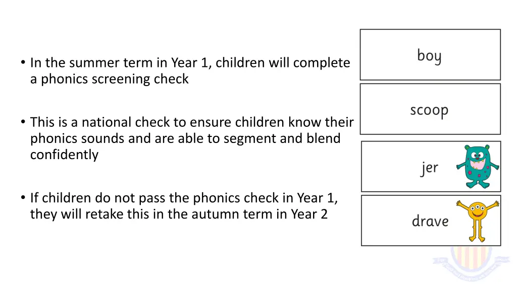 in the summer term in year 1 children will