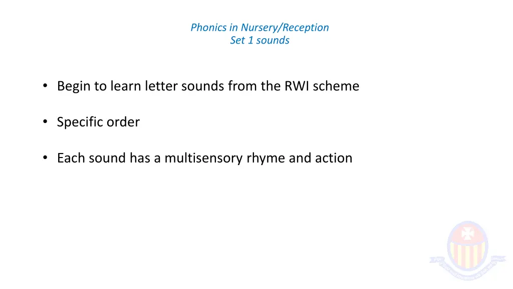 phonics in nursery reception set 1 sounds