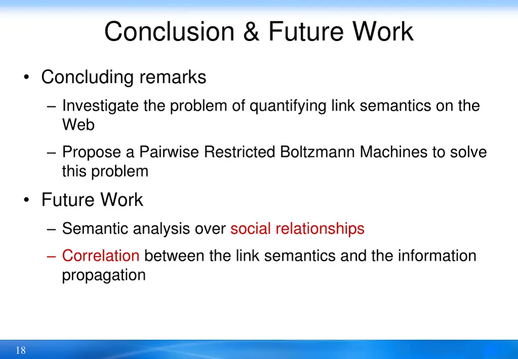 conclusion future work