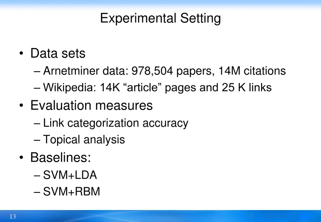 experimental setting