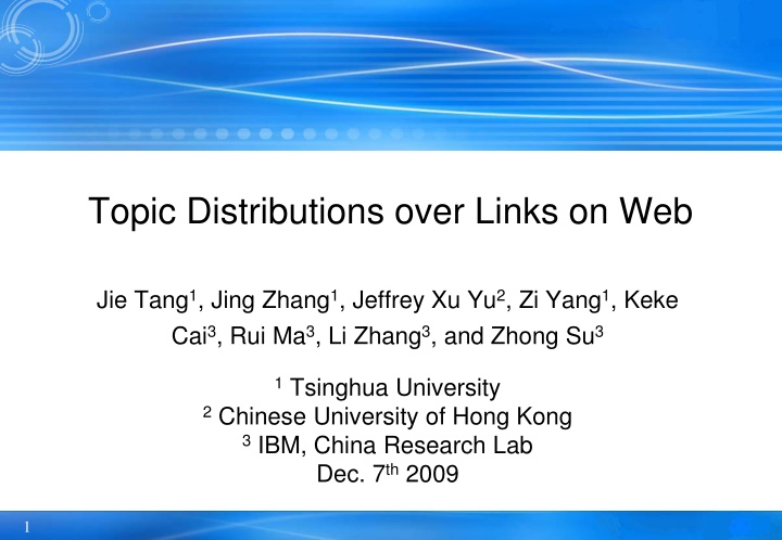 topic distributions over links on web