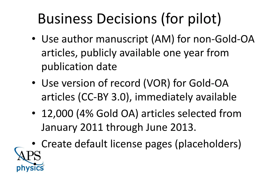 business decisions for pilot use author
