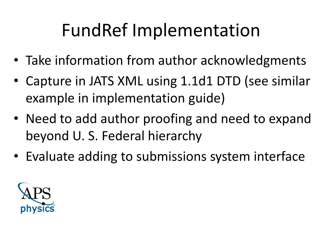 fundref implementation