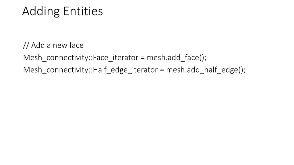 adding entities