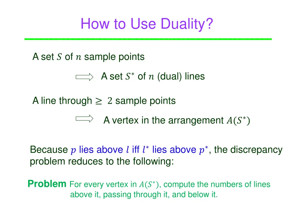 how to use duality