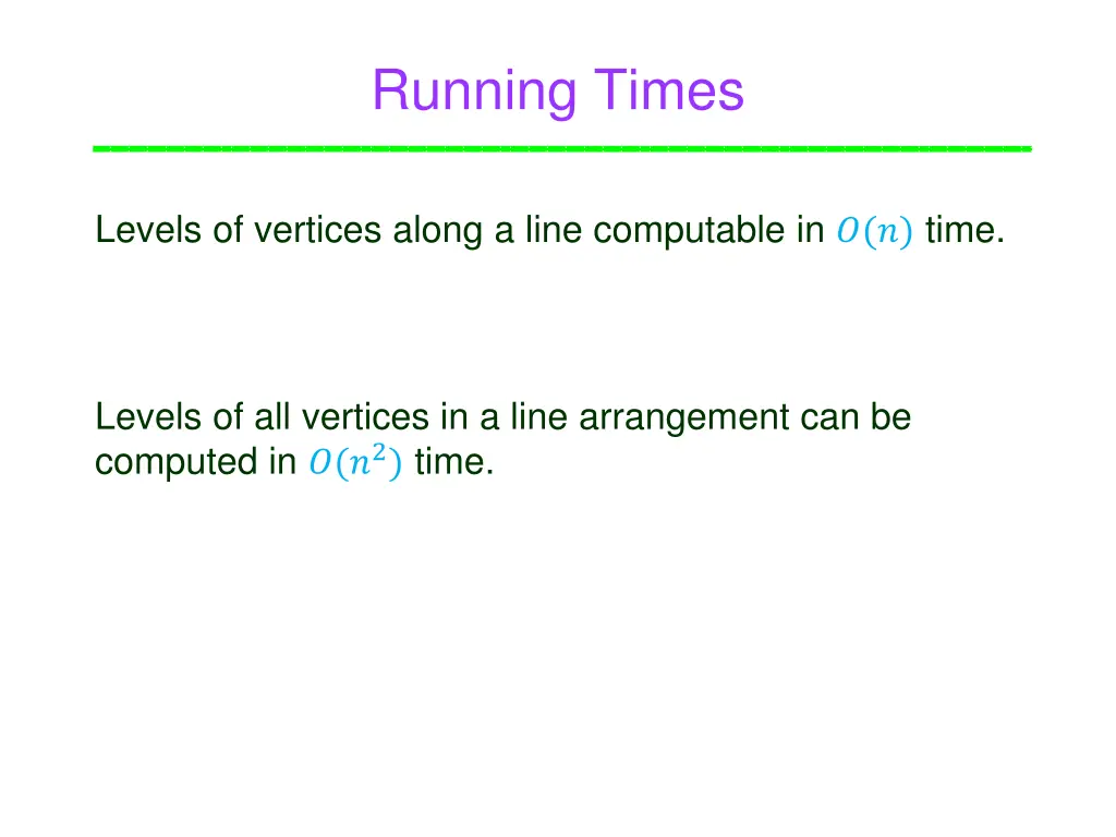 running times