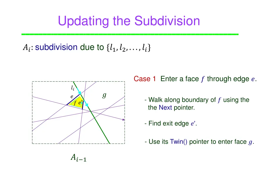 updating the subdivision
