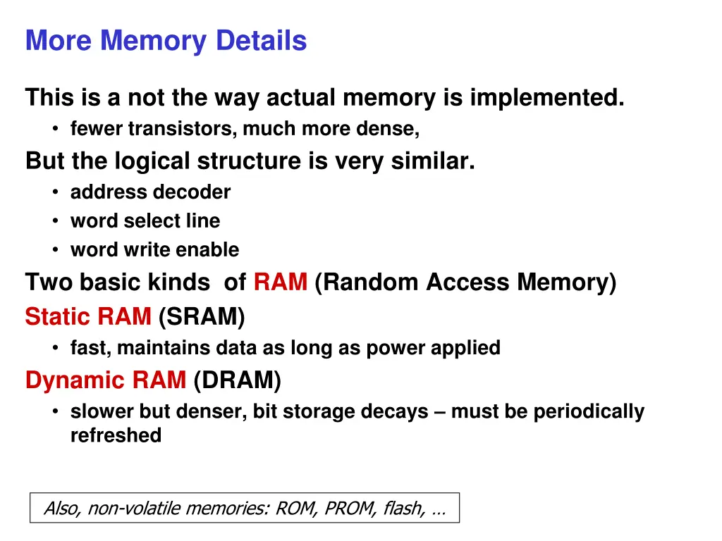 more memory details