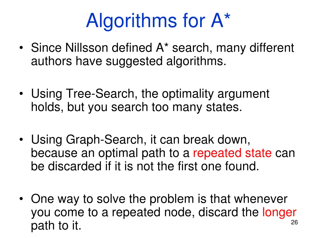 algorithms for a