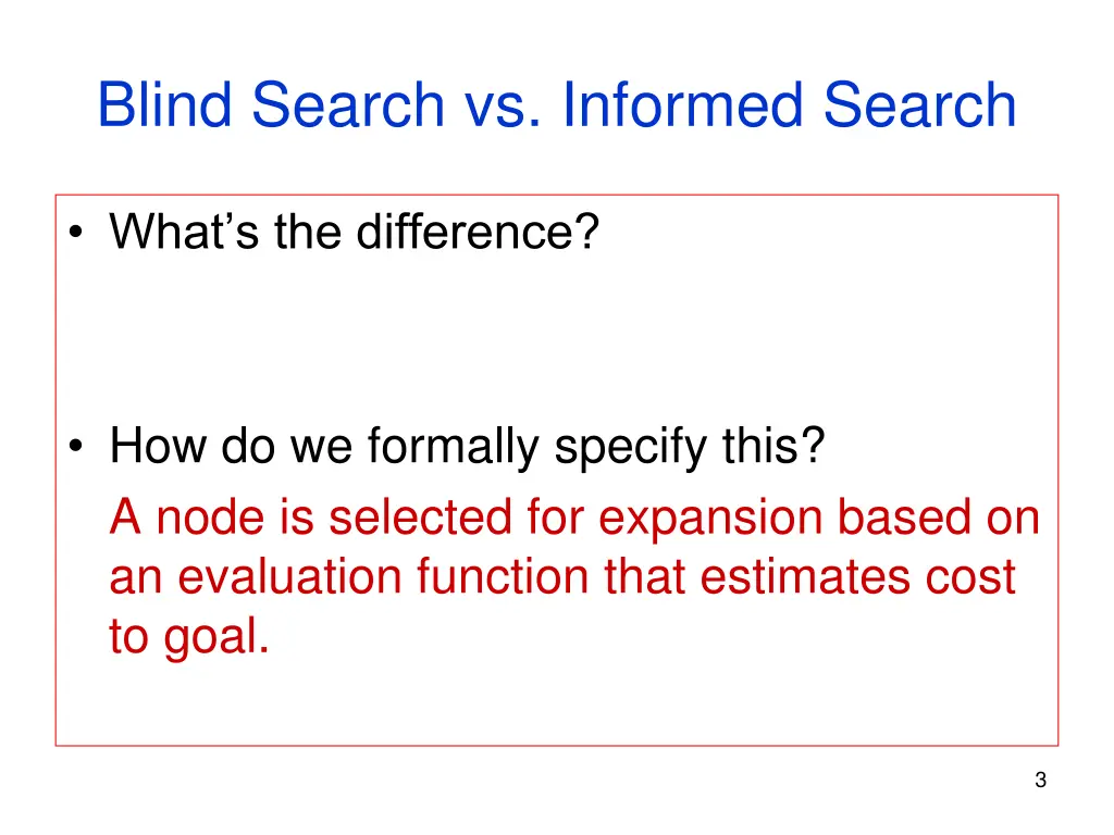 blind search vs informed search