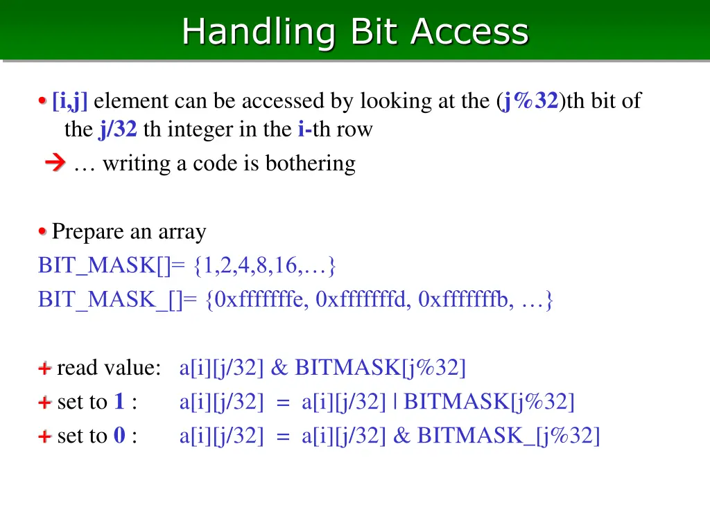 handling bit access