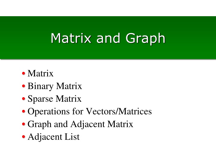 matrix and graph