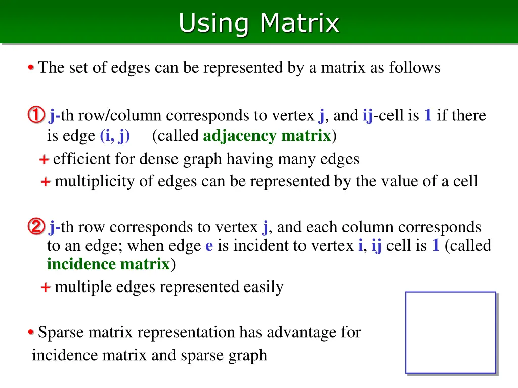 using matrix
