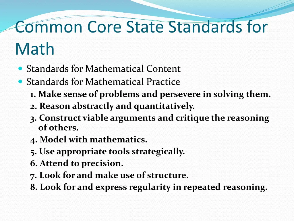 common core state standards for math