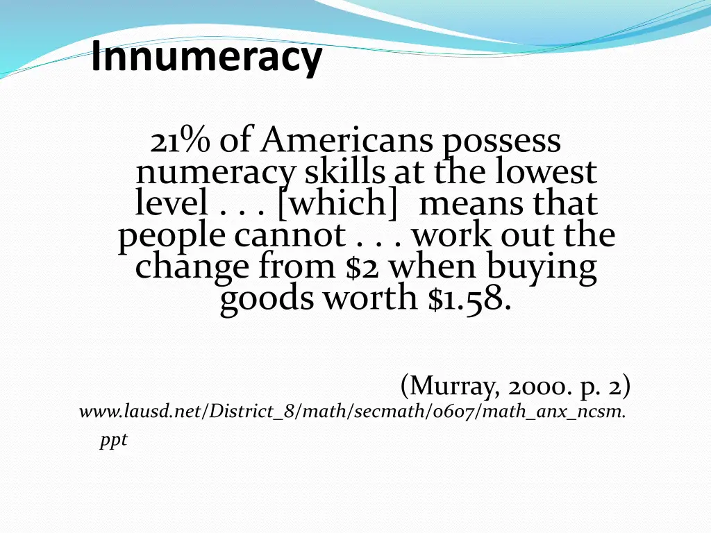 innumeracy