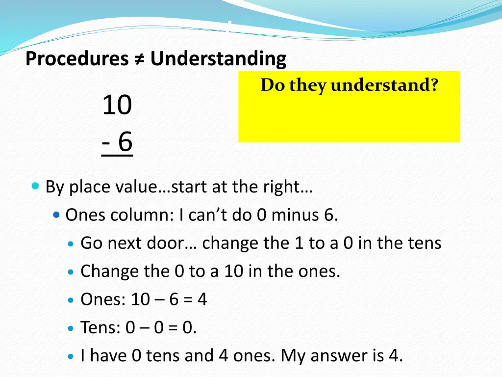 procedures understanding 2