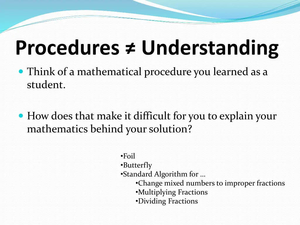 procedures understanding 3