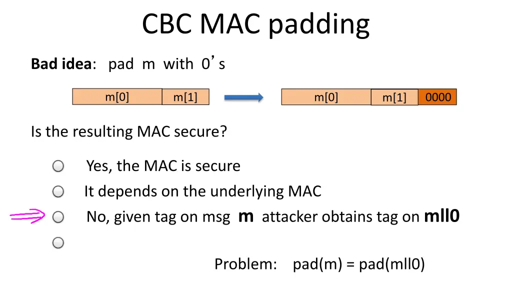 cbc mac padding