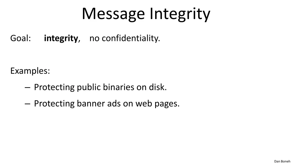 message integrity