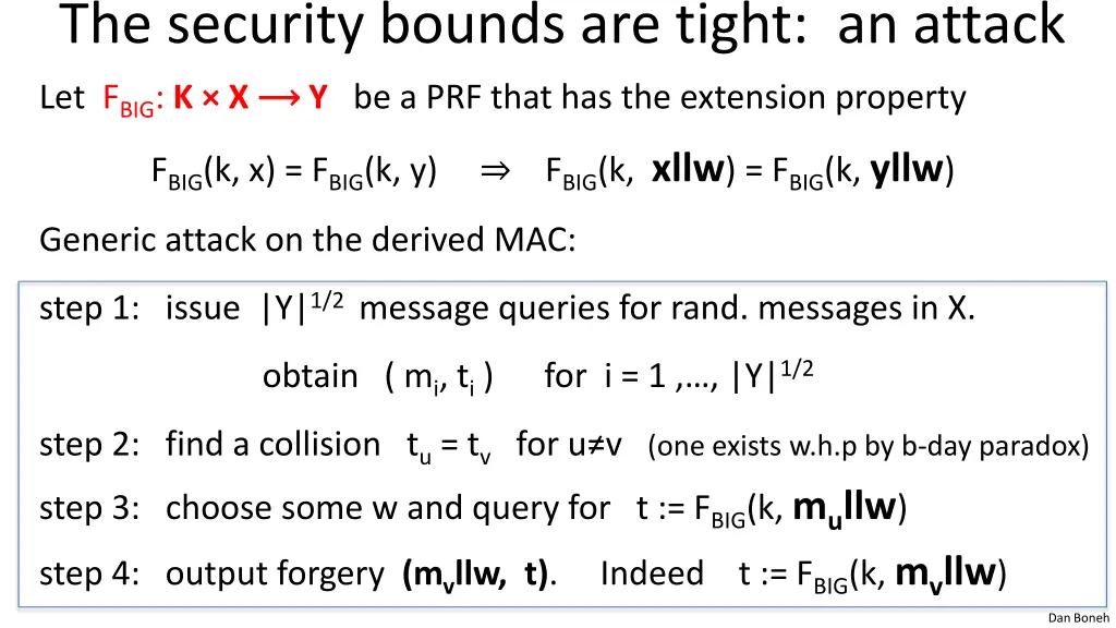 the security bounds are tight an attack 1