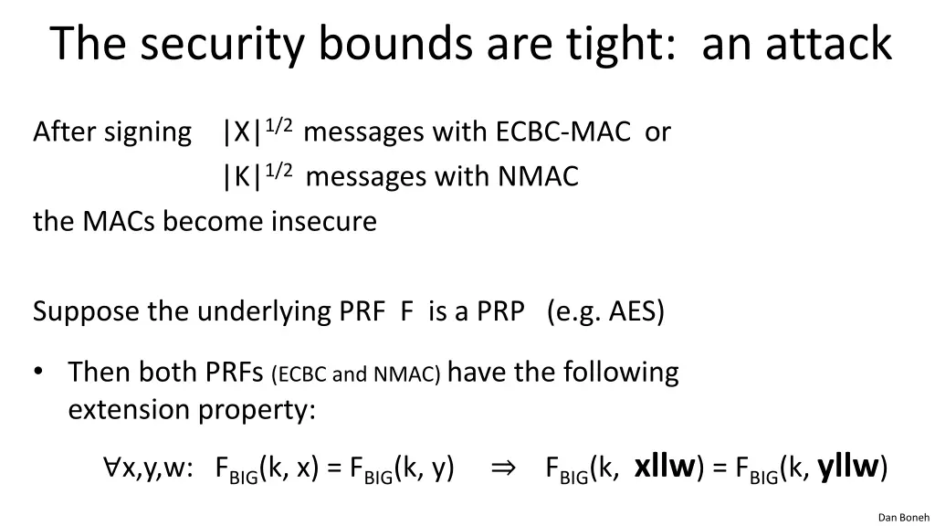 the security bounds are tight an attack