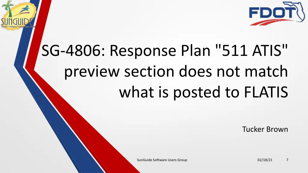 sg 4806 response plan 511 atis preview section