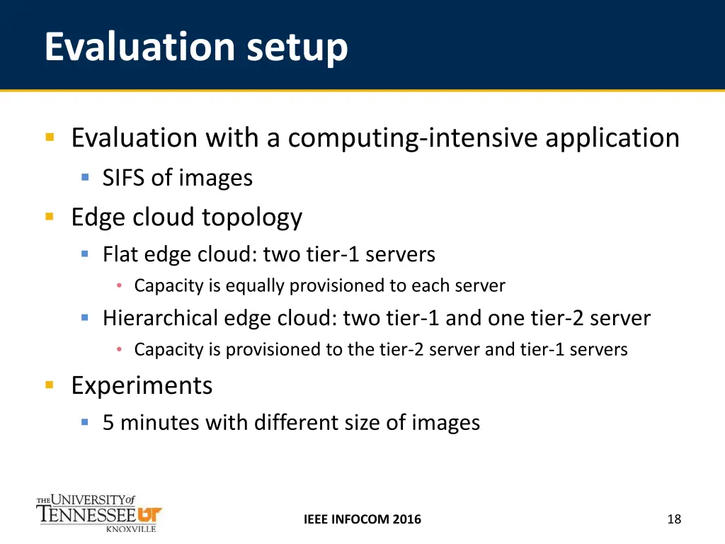 evaluation setup
